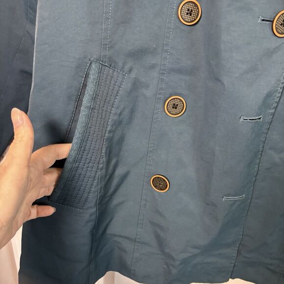 Marc New York Andrew Marc Women's Blue Double-Breasted Peacoat Hooded  Jacket M - Picture 3 of 16